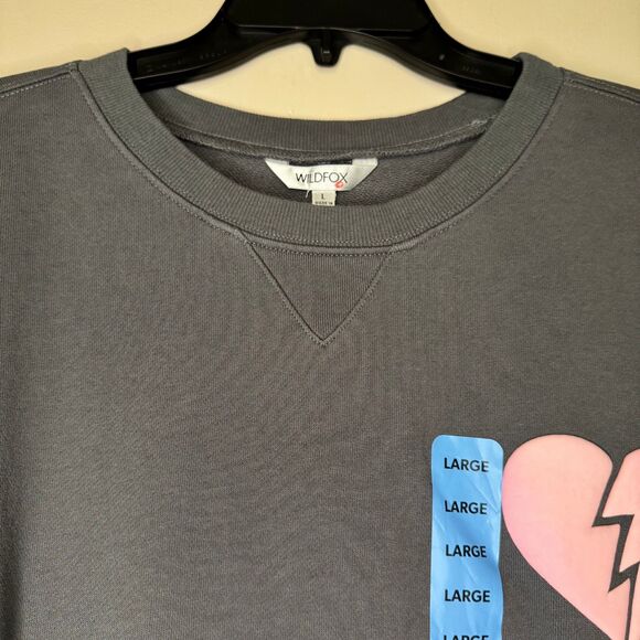 NEW WILDFOX women's size large L I Wish it was Saturday graphic sweatshirt top - Picture 7 of 9